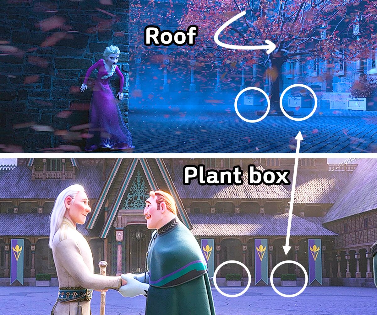 Comparing the backside wall to Arendelle castle wall