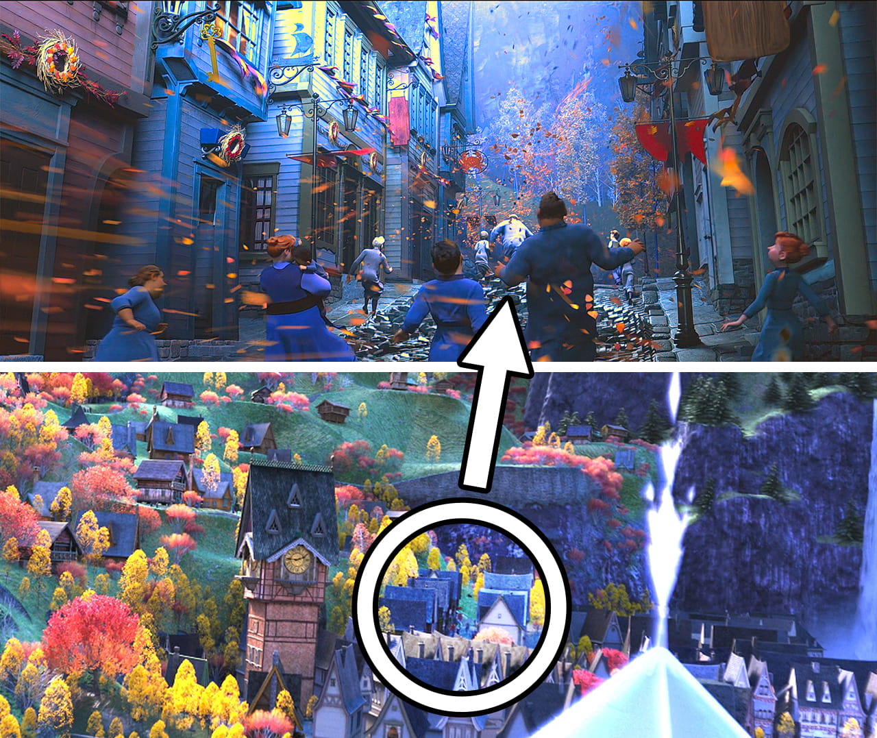 people going up hill street