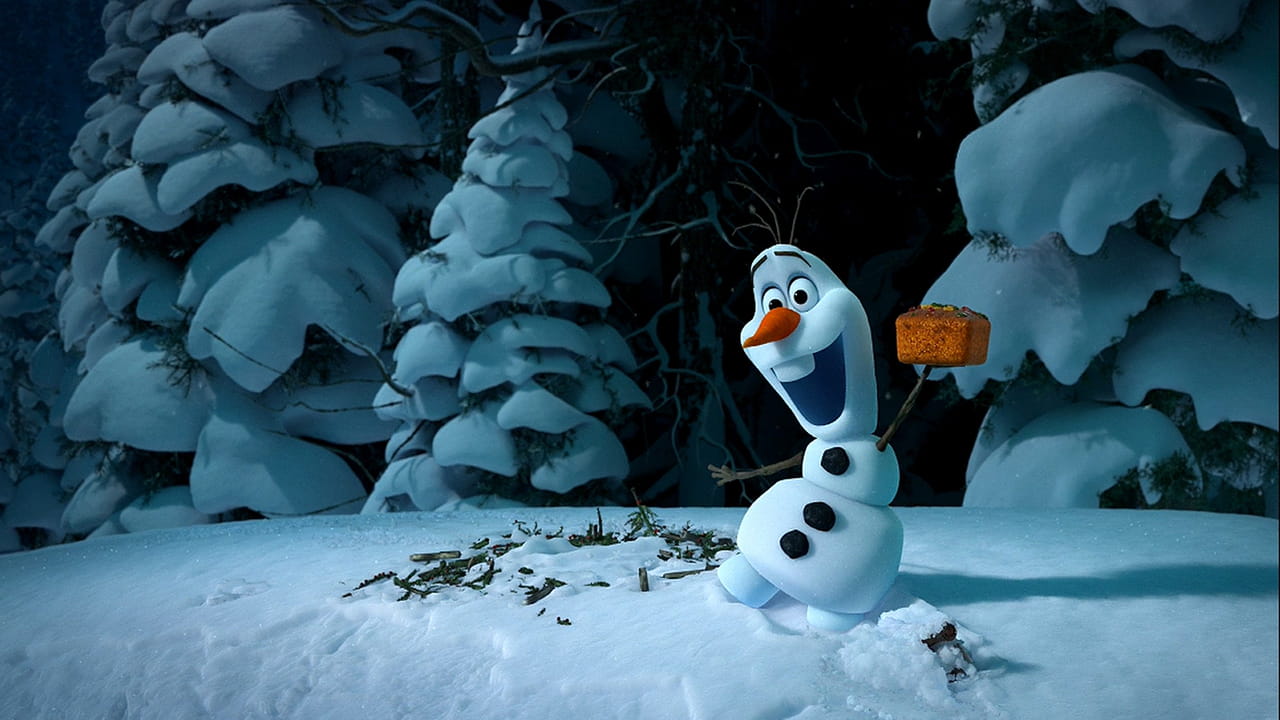 Olaf holding the fruitcake