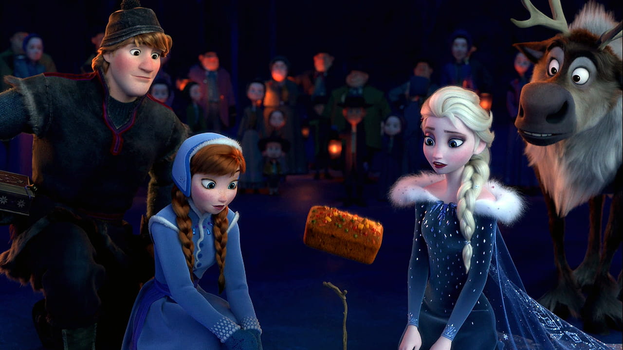 Olaf holding the fruitcake