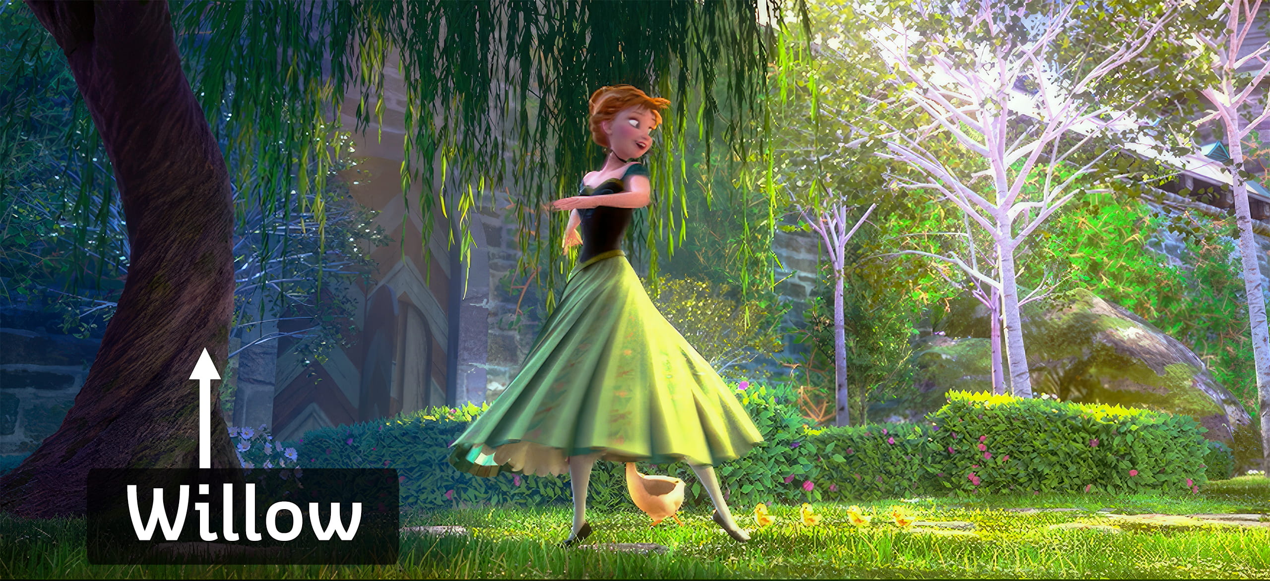 willow tree in the garden