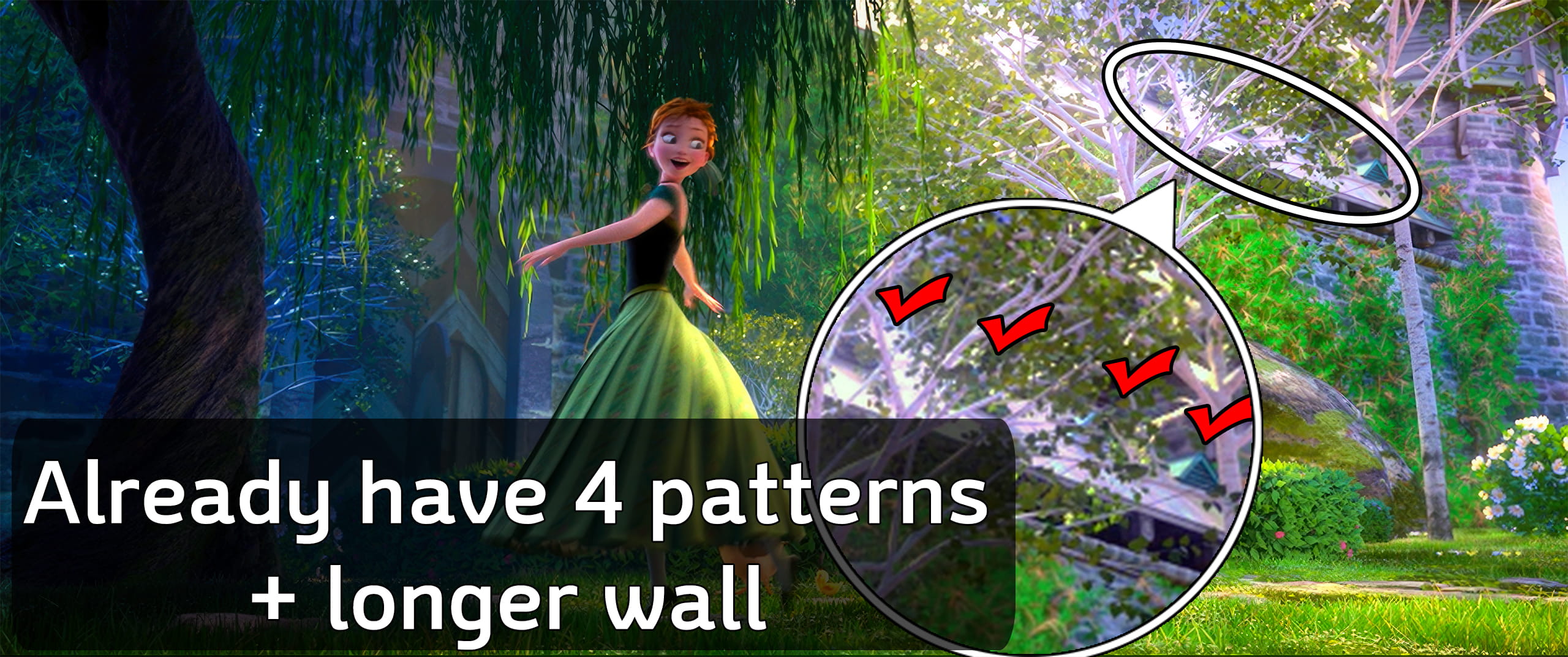 Shape of the castle in the courtyard garden