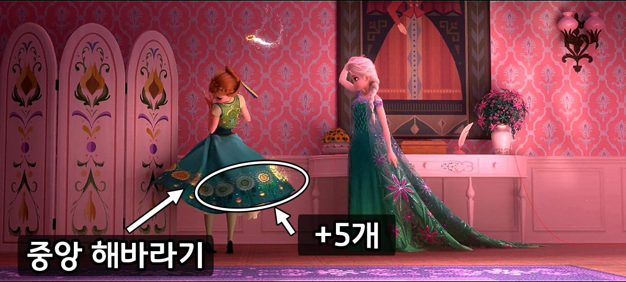 옆면의 꽃장식 5개