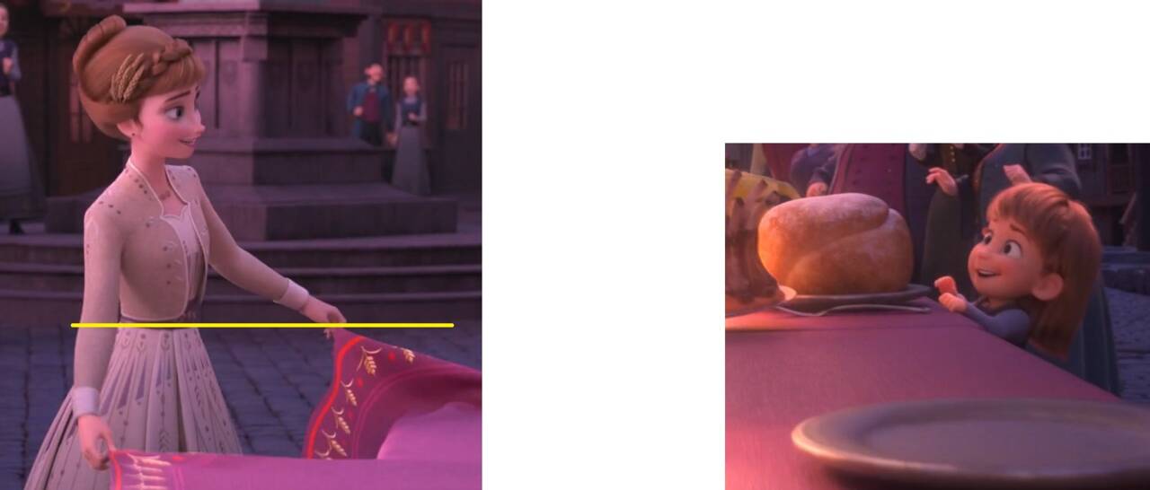 안나의 허리정도 되는 육분의 소녀의 키