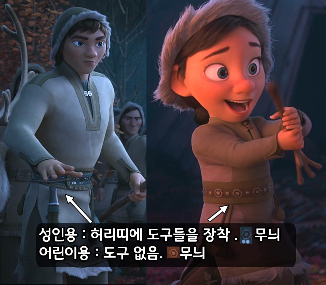 노덜드라 의복 성인 아동용 차이