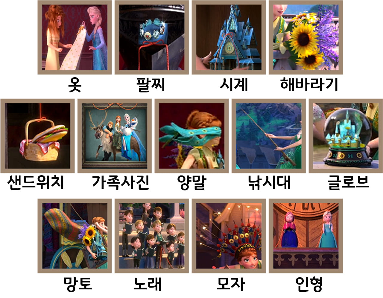 엘사가 안나에게 준 13개의 선물