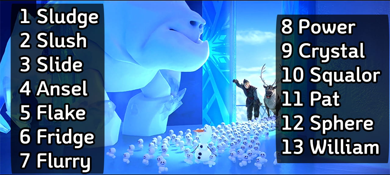 13마리 스노기의 이름