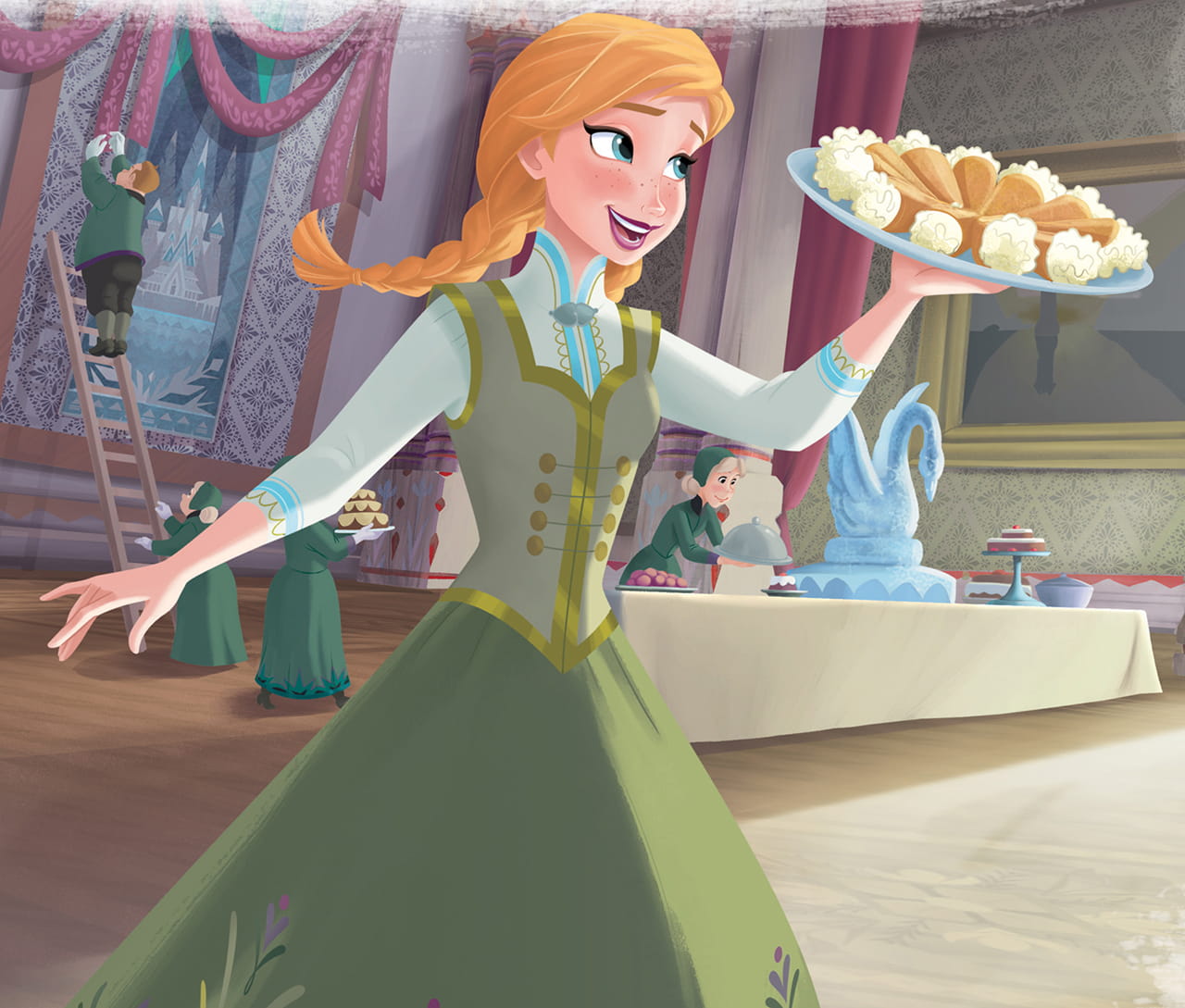 크럼카케를 들고 있는 안나