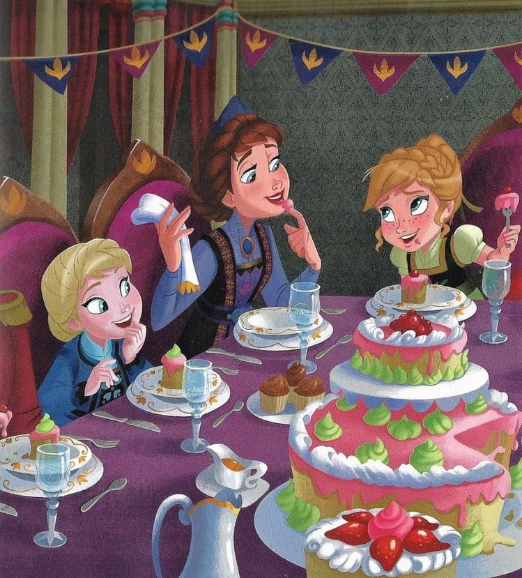 생일 케이크를 먹는 안나