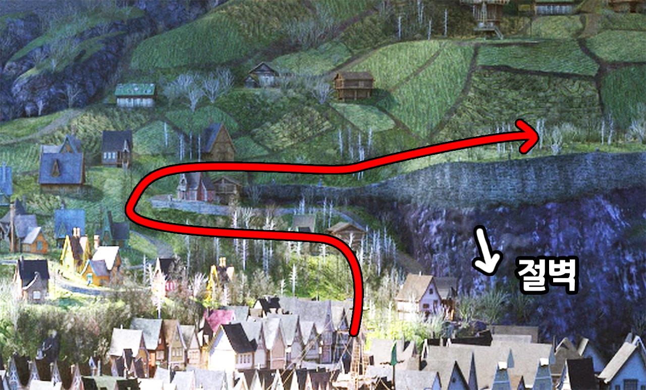 영화상에 연출된 두번재 경로