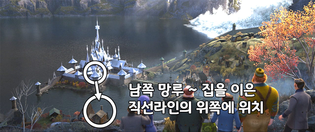 망루와 성을 이은 모습