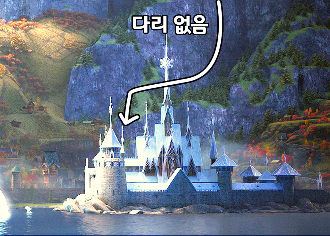 폭포 아래쪽은 다리가 위치할 수 없음을 보이는 사진